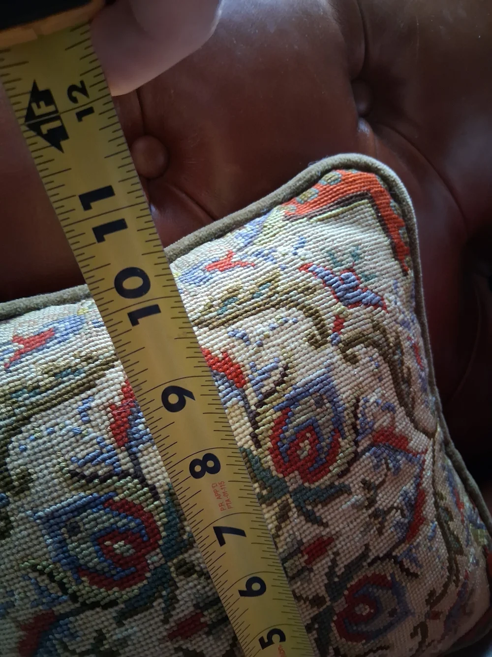 Embroidered Medallion Decorative Pillow - Olive Green & Multi